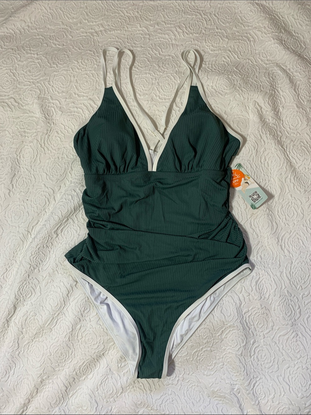 NWT “MYCHARMO” Deep Green One-Piece Swimsuit, Size L